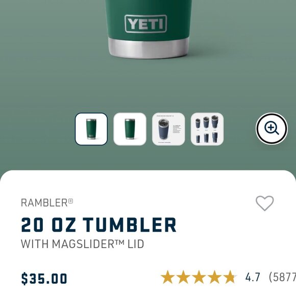 Insulated 20oz tumble with magnetic slide sip lid - Picture 10 of 14